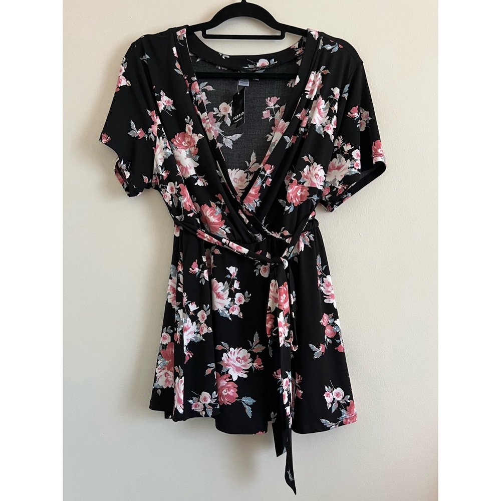 nwt: silky faux wrap top from torrid